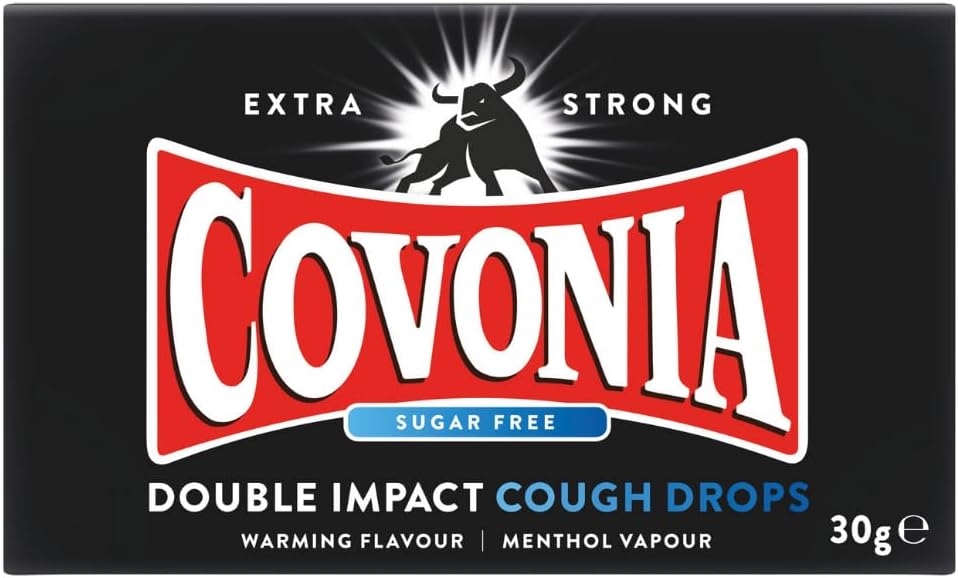 Double Impact Cough Drops Sugar Free , Powerful Menthol Vapours , Suitable for Vegetarians & Diabetics , Alcohol Free Cough Drops , 30g