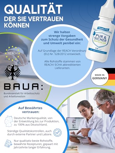 AGUALEVE® Antichlor 15ml für 150l Wasser *NEU* | Neutralisiert Chlor im Trinkwasser | Perfekt für Reisen und nach Wasserentkeimungstabletten | Markenqualität Made in Germany | mit Note 1,2 getestet