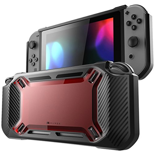 Preisvergleich Produktbild Mumba Schutzhülle für Nintendo Switch, robust, schlank, gummiert, zum Aufstecken, für Nintendo Switch 2017 rot