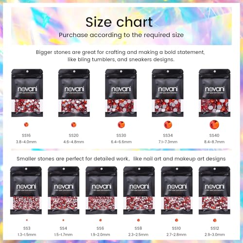 Image of Novani Rhinestones 288pcs Glass Rhinestones Crystal Flatback Gemstones for Crafts Nails Makeup Bags and Shoes Decoration(SS30, Hyacinth)