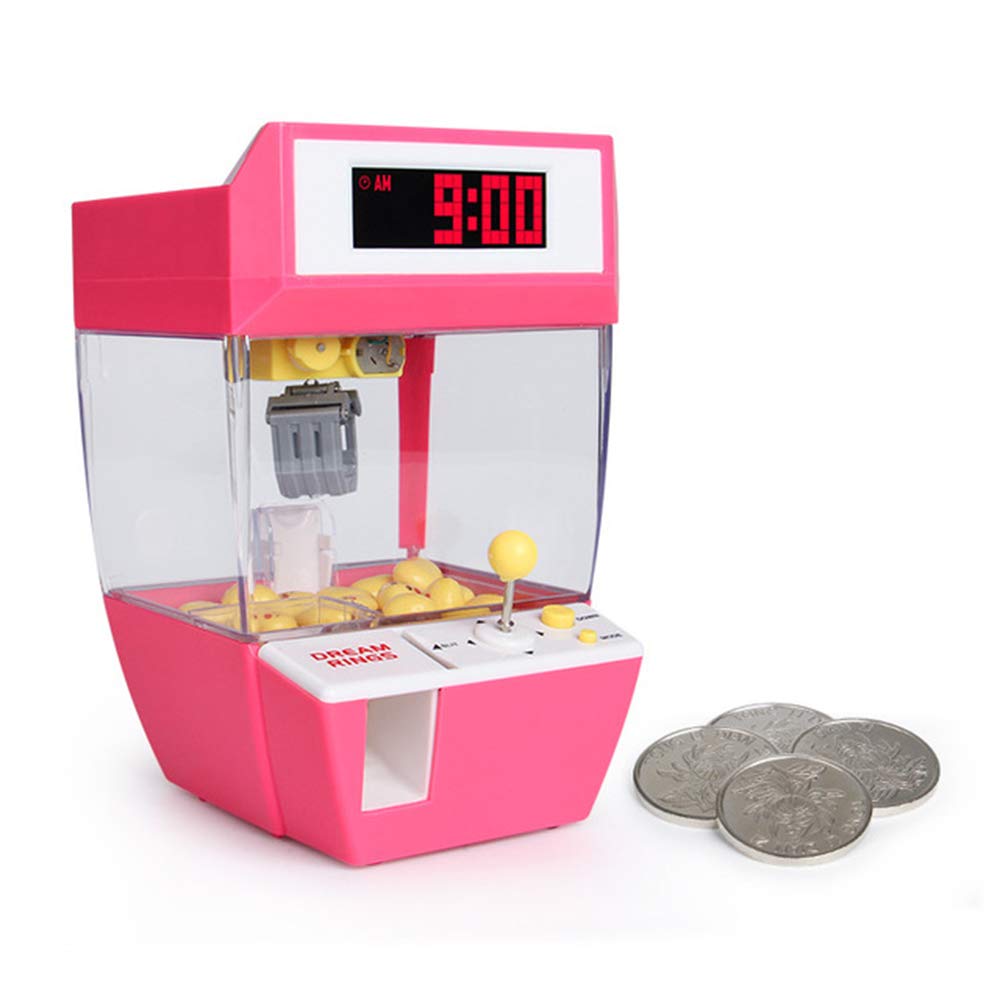C&G Mini Grab Machine Alarm Clock, Creative Grasping Objects Folder Doll Crane Machine Mini Type Multi-Purpose Alarm Clock