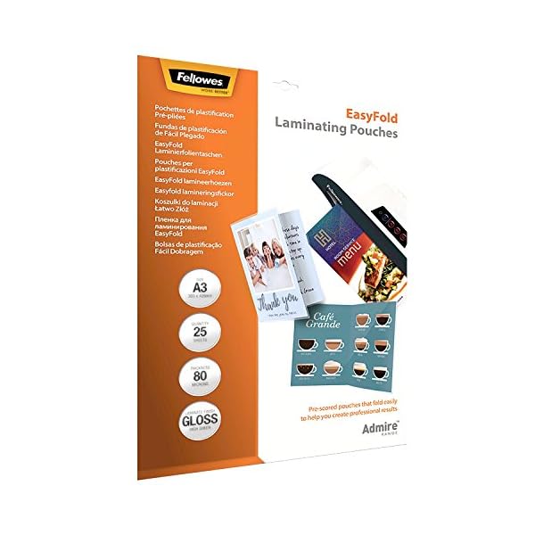 Fellowes ImageLast Laminierfolien 80 Mikron, DIN A3 (100er Pack) + 5602001 EasyFold vorgefaltete Laminierfolien für… – Bild 4