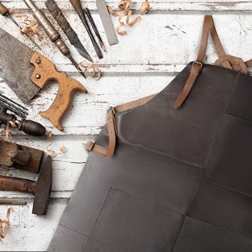 Grillschürze aus Leder Theodore – Arbeitsschürze mit Taschen