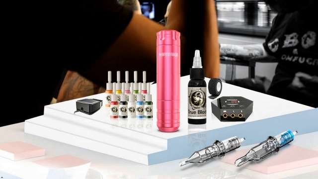 NOVI ワイヤレスマシン ピンク&ブルー Amazon.com: Wormhole Tattoo Kit for Beginners Complete Rotary