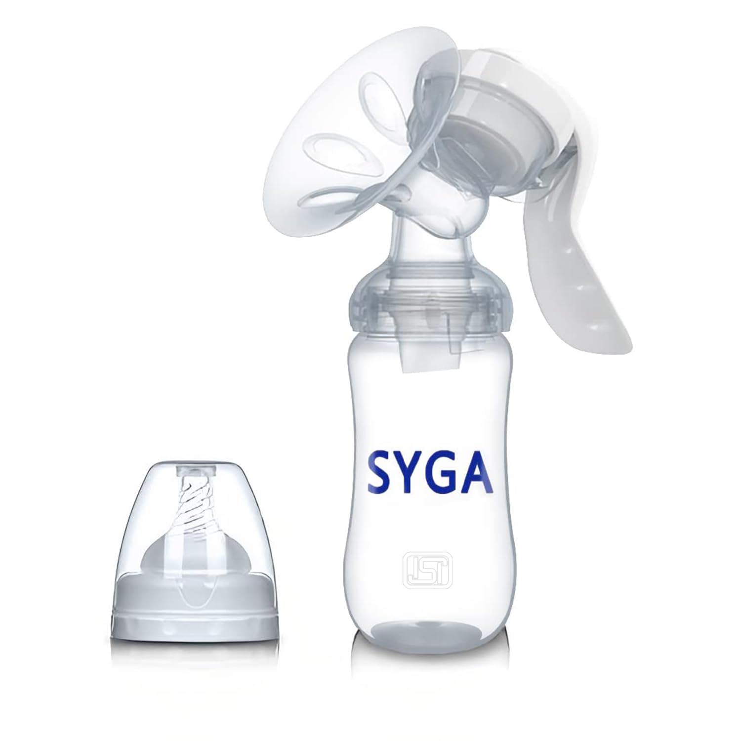 SYGA Manual Breast Pump with Feeding Nipple White-porcelain