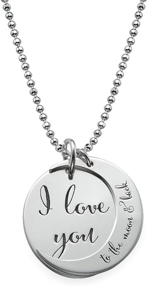 Amazon Com I Love You To The Moon And Back Necklace 14 Inches Jewelry