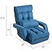 LZ LEISURE ZONE Floor Chair Sofa, Floor Gaming Chair Folding Lazy Sofa Chaise Lounges Bed with Armrests and a Pillow, Blue