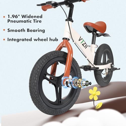 Vtzii 14 INCH WHITE Balance Bike 2 In 1 With Pedals Brake Training Wheels Kickstand Pneumatic Tyre,For Kids 2-7 Years Old,Kids Bike 12 14 16 Inch thumb #3