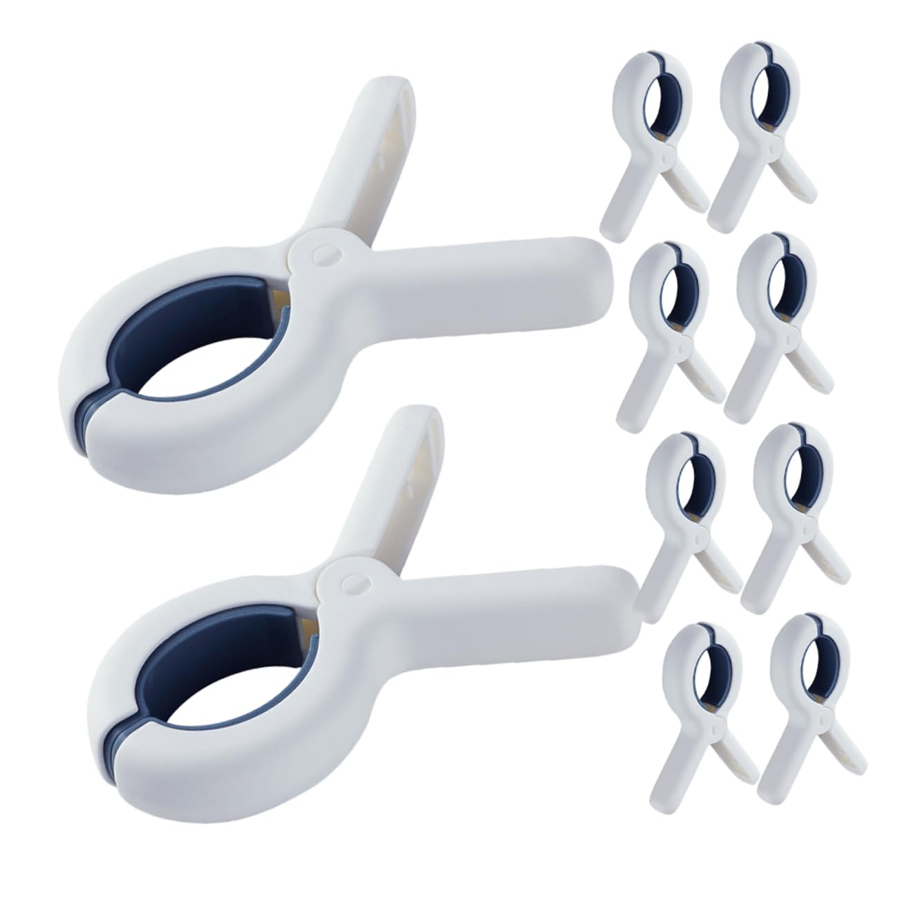 Pinzas para Tendedero 10 Piezas de Plástico Antideslizantes | Resistentes al Viento, Compactas y Ligeras, para Colchas y Toallas, Uso Doméstico y Viaje