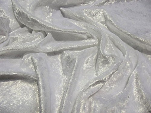 Velours écrasé blanc tissu de couture ameublement coupon 5m x 150cm