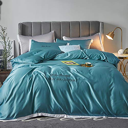 FGVBC Bedding Set Full Size for Women, Bedding Set Full Size Silk Satin Pink Sets Double King Luxury Twin Duvet Covers Bed Quilt Cover Flat Sheet Soft Modern Simplicity