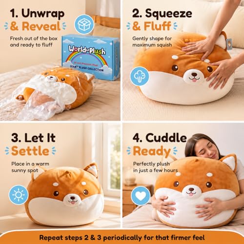 Image of Jumbo Shiba Inu Dog Plush Pillow - 29 Inch Large Squishy Giant XXL Stuffed