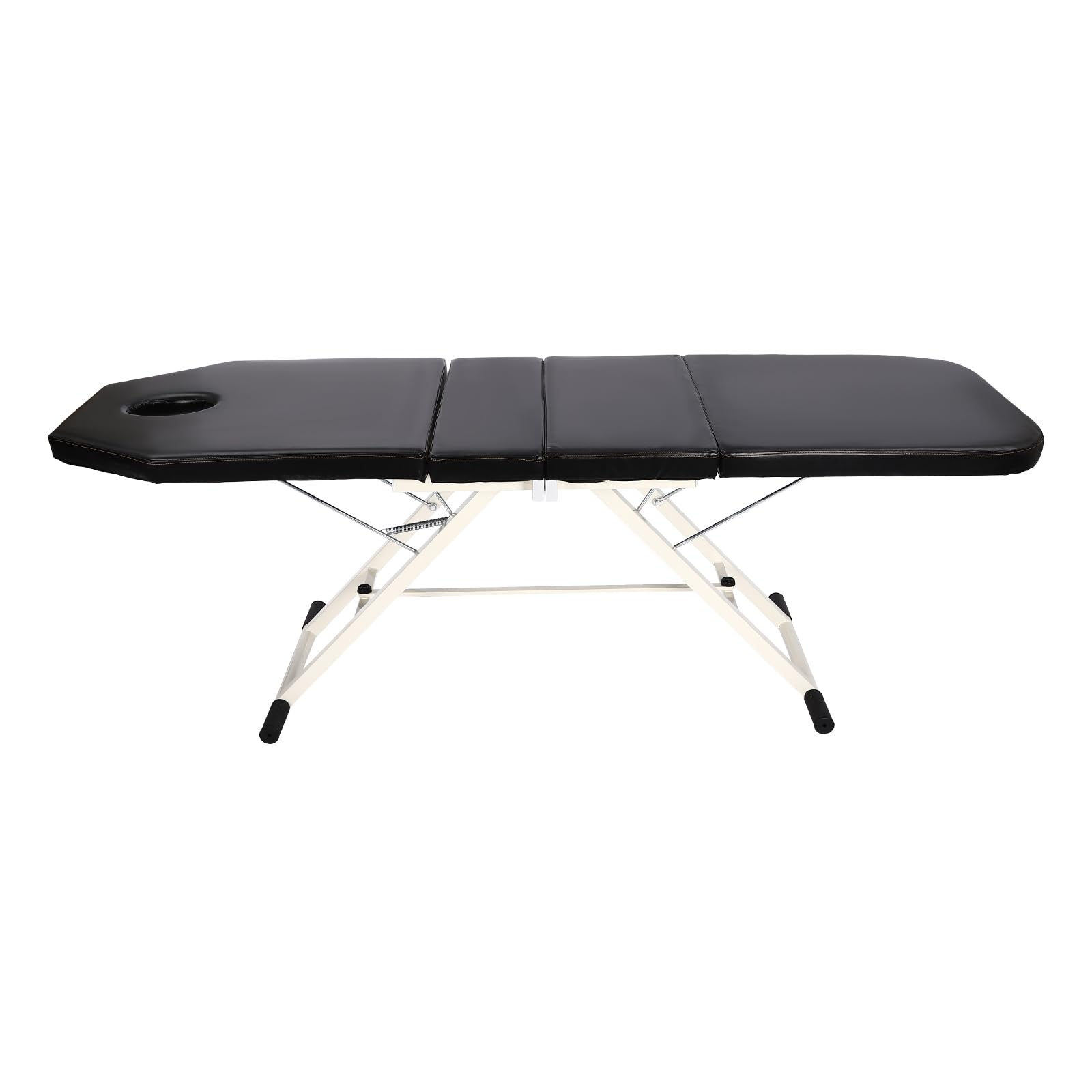 Camilla de masaje plegable con 3 zonas, respaldo ajustable y piezas de cama, mesa de masaje, cama de belleza, se puede utilizar en baños de pies, salones de salud, salones de belleza, etc. (negro)