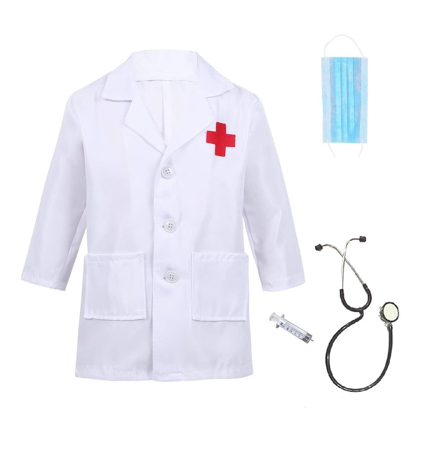 The GrowSome Polyester Kids Doctor Coat Costume| Doctor Coat Costume For Kids | Lab Coat Costume For Kids | Doctor Coat Kids Fancy Dresses (2-4 Years), White (B0C62GTS66) Amazon Price History, Amazon Price Tracker