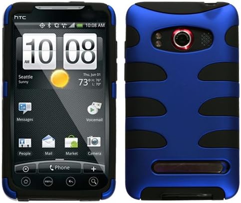 MyBat HTCEVO4GHPCSK303NP Titanium Fishbone Protective Case for HTC Evo 4G - 1 Pack - Retail Packaging - Dark Blue/Black