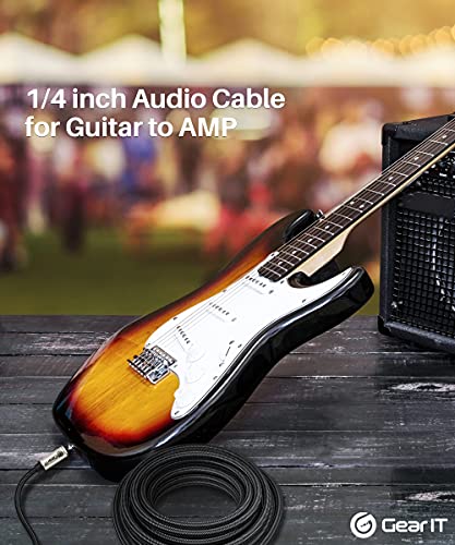 Gearit GI-BAS-635ST-BK-10FT-2PK Guitar Instrument Cable (10Ft 2-Pack) 1/4 Inch To 1/4 Inch Ts Straight Male To Male 6.35Mm Mono Jack thumb #5