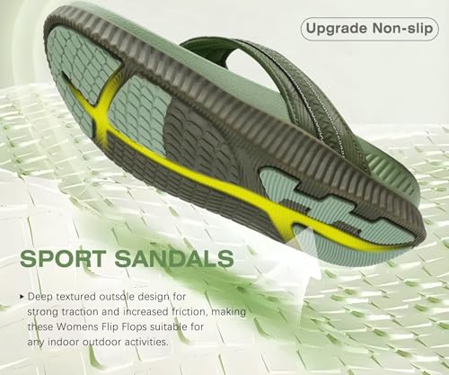 Image of KuaiLu Womens Orthotic Cushion Flip Flops Sandals With Arch Support Footbed | Sport Recovery Walking Slides For Women - Adjustable Platform Slip On Indoor Outdoor For Summer Casual