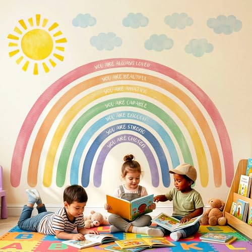 DECOWALL Sticker Vinilo Arcoíris Extra Grande con Texto Positivo miniatura 1