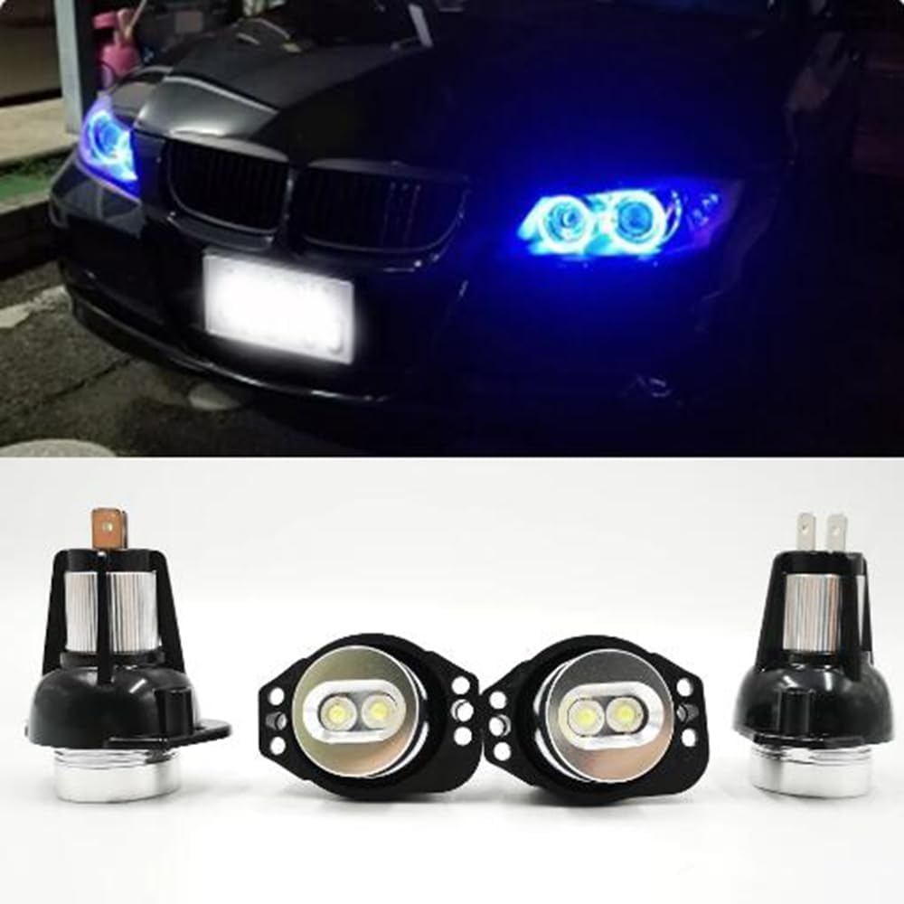 LegendTech 2 Pièces LED Head Light Angel Eyes Brouillard Ampoule Halo Marqueur Anneau Ampoule pour B&M&W E90 2005-2008 E91 2005-2008-White