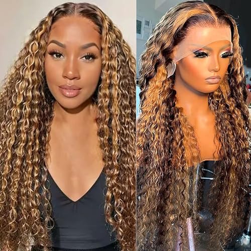 Tylokra 36inch Highlight Ombre Lace Front Wig Human Hair 13x6