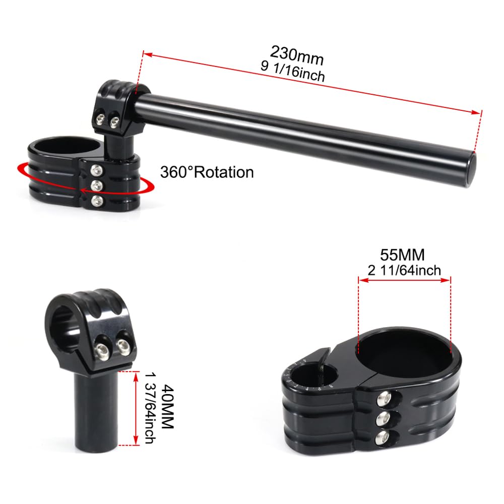 Riser Guidon Moto Guidons Bracelets Réglables De 55 Mm pour Motos pour R NineT 2014-2020 S 1000 RR/pour HP4 2010 2011-2020