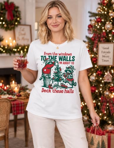 Christmas T Shirt for Women Funny Merry Xmas Holiday Short Sleeve Tee Tops - image 5