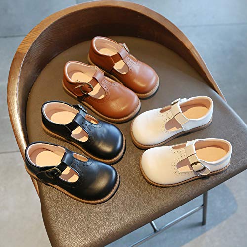 Girls School T-Strap Uniform Dress Shoes Oxford Leather Flats (Toddler/Little Kid)4