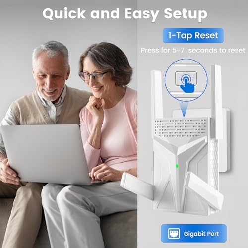 2026 AX3000 WiFi 6 Extender, WiFi Extender Signal Booster for Home-Dual Band (2.4G/5.8G), WiFi Booster with 10X Faster Access Point,Up to 19,888 Sq.Ft. & Support 160+ Smart Devices Easy Setup (White) — view 5