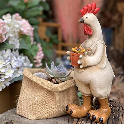 Voor Kantoor Garden Familiekamer Abstract Ornamenten Beeldjes Kunst Gift Home Decor Accenten Beeldje Ornamenten, Creatieve Dier Paar Karakter Kip Standbeeld Balkon Decoratie Tuin Binnenplaats Decor - Image 5