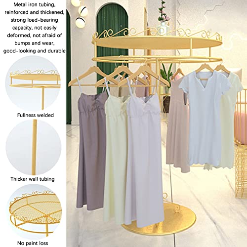 Expositor de ropa giratorio con estructura estable de metal blanco 3