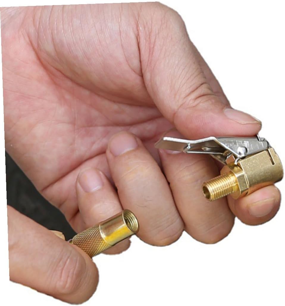 5pcs Brass Car Air Chuck Tire Inflator Clips Thread Nozzle Connector for Stable Leak-resistant Tire Valve Fixing Easy Installation Pneumatic Compressor Tool