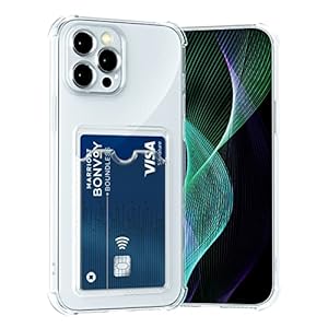 AKABEILA Hoesje voor iPhone 12 Pro Max Telefoonhoes Transparante met Kaartsleuf Zachte Siliconen TPU Anti-Vergeling Hoes Schokbestendige Dun Portemonnee Case Cover 6.7 Duim