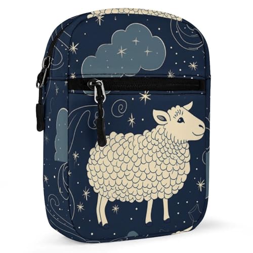 Satchel Tote Bag Messenger Bag Sheep And Stars Printed Mini Sling Bag Purse Suitable for Work Travel 5