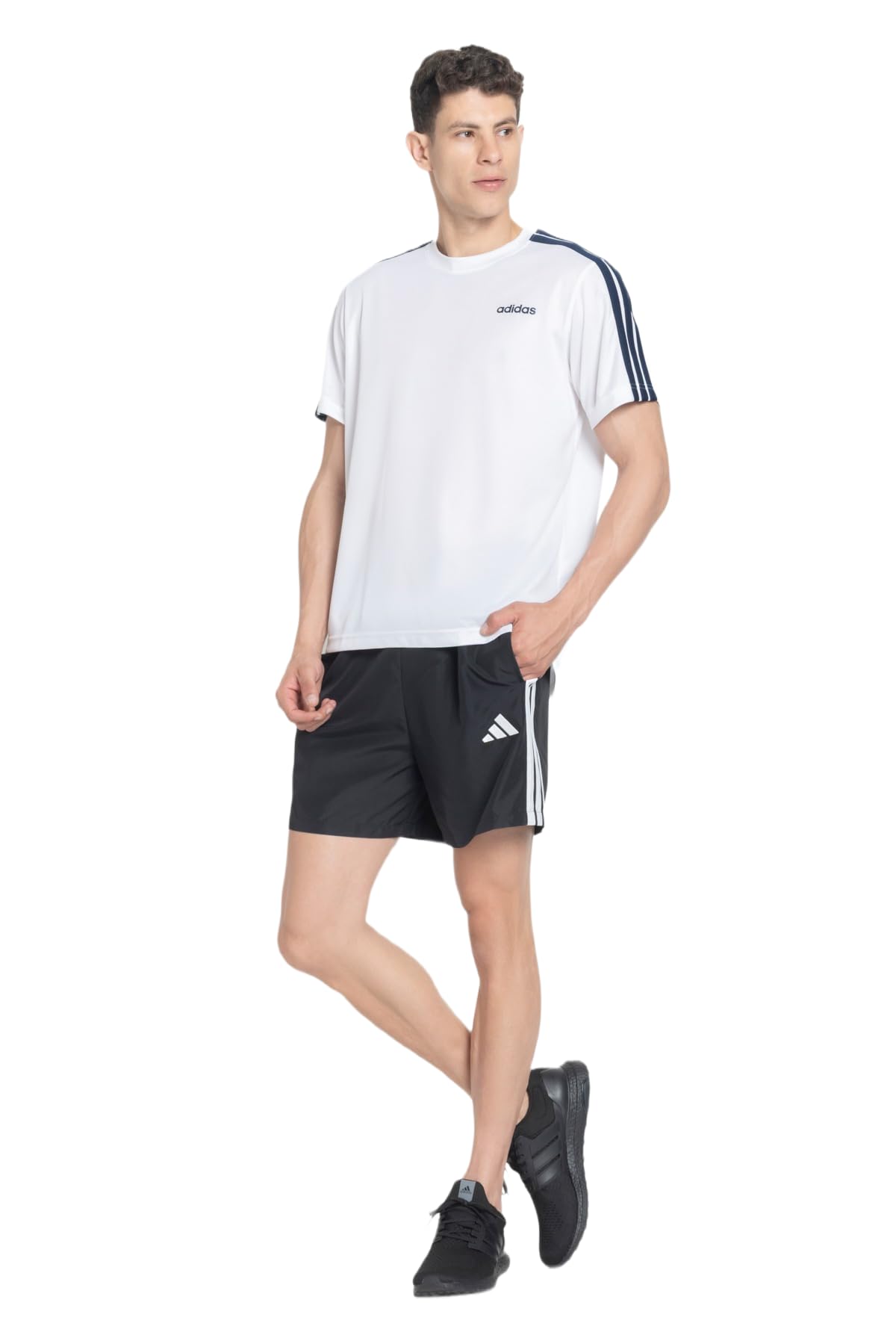 adidas Men M 3S Chelsea Casual Stripes Polyester Shorts Black- L-picture-20