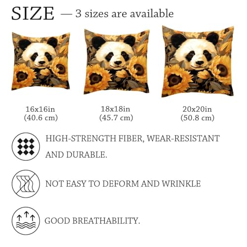Housse de coussin panda velours pour un salon cocooning