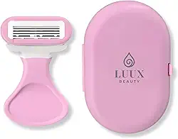 Mini Aparelho de Depilar Feminino com Estojo, Cabeçote 5 Camadas em Aço Alemão, Flexível, Tira Lubrificante com Aloe Vera e Vitamina E, Portátil e Ergonômico para Viagens