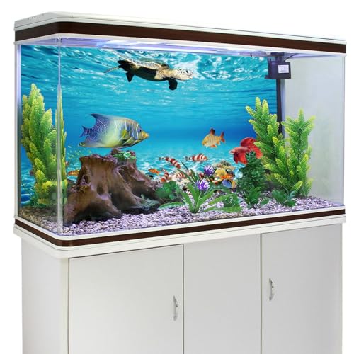 MIRRORANG 76x30cm Underwater World Aquarium Background Blue Sea Water Turtle Background Undersea Theme Fish Tank Poster - Image 3