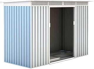 Gardiun Caseta Metálica Rutland 3,93 m² Exterior 142x277x184 cm Acero Galvanizado Silver/Blanco