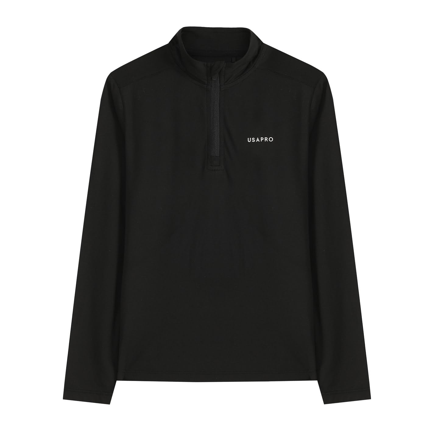 USA Pro Kids Quarter Zip Junior Top Black 9-10 Years