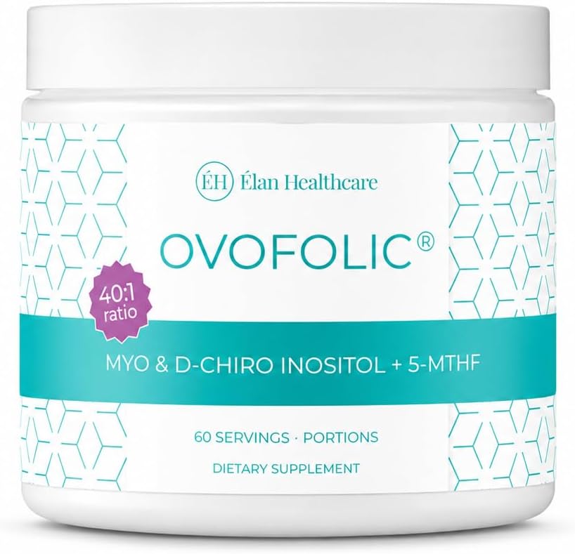 Inositol Supplement - Myo-Inositol and D-Chiro Inositol Plus Active Folate- Ideal 40:1 Ratio (60 Servings, 129g Jar)