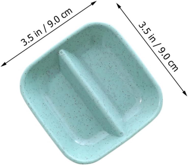 COLLBATH 20pcs Wheat Straw Condiment Dish with Two Compartments Multi-purpose Sauce Plates for Dipping Side Dishes and Seasoning for Home Parties and Restaurants