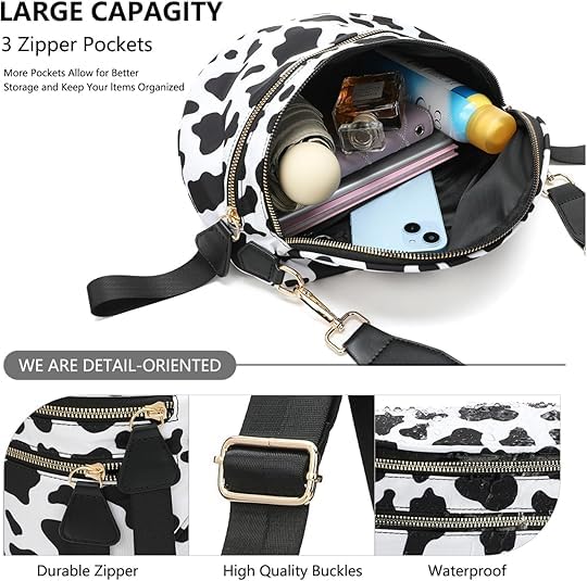 Elysir Crossbody Bag, Roomie Bum Bag, Adjustable Shoulder Strap, Waterproof Nylon Large Capacity Crossbody Bag3