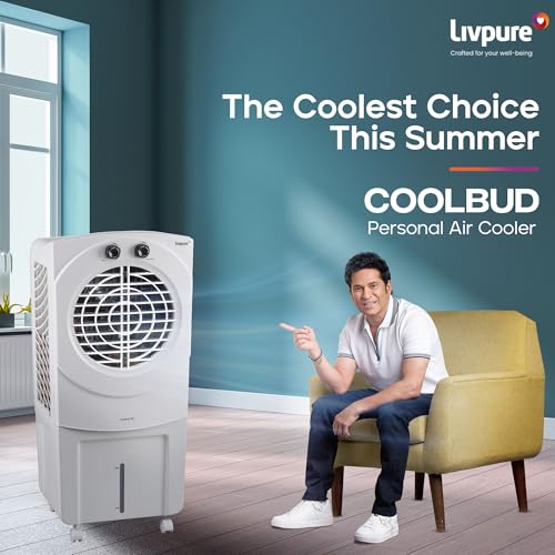 Image of Livpure Coolbud Personal Air Cooler- 46L with High Air Delivery| Motor with Thermal Overload Protection| Antibacterial Honeycomb Pads | Inverter Compatibility| 2 years Warranty