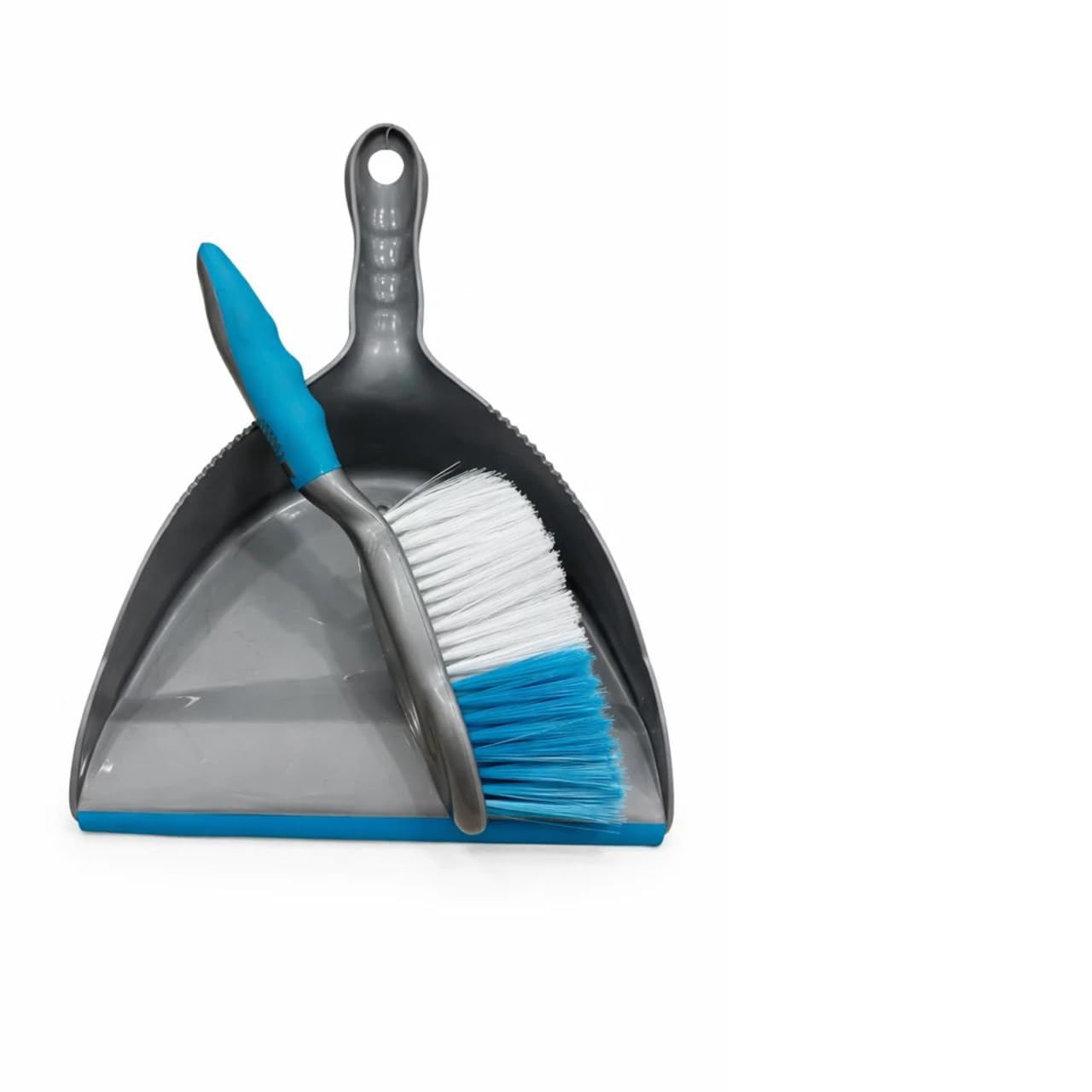 Dustpan and Brush Set, Soft Bristle Hand Brush with Plastic Dust Pan, Lightweight Household Cleaning Set for Kitchen Home Office, Silver