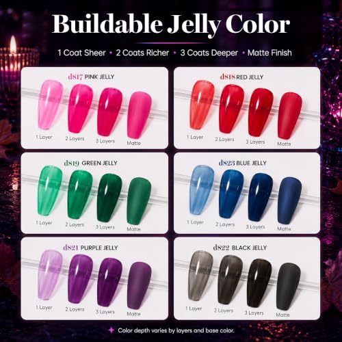 Image of Beetles Jelly Gel Nail Polish Set, 6 Colors Jelly Magic Gel Polish Kit