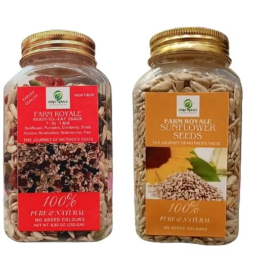 Farm Royale Sunflower & Ready to eat snack seven in one mix Combo(200gm, 250gm)100% Pure and Natural||Export Quality||Hand picked materrial image 5