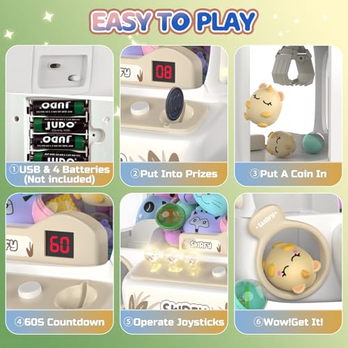 Skirfy Claws Machines for Kids Bear,Vending Machines Toys with Sound,Lights and Furbys for Girls,Arcades Games Toys for Ages 8-13,Birthday Party for 6 7 8 9 Year Old Boys Girls - Image 6
