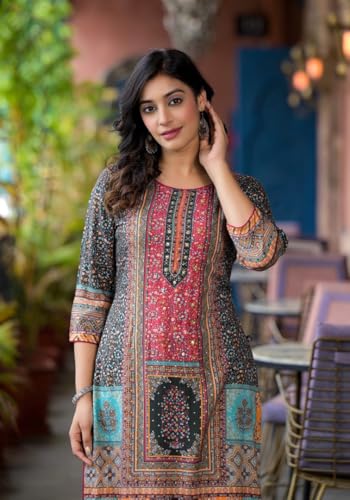 Image of Juniper Multi-Panel Ethnic Printed Straight Kurta