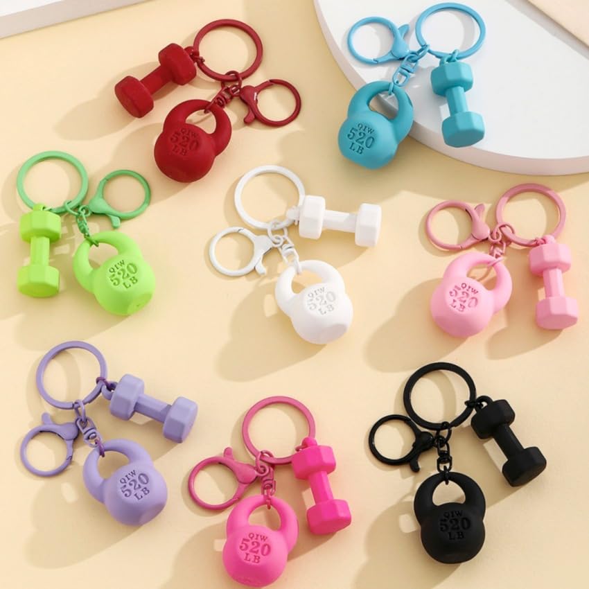 Fitness Dumbbell Kettlebell Keychain Sport Gym Keychain Accessories Purse Backpack Bag Charms Gifts for Women Men - Image 2