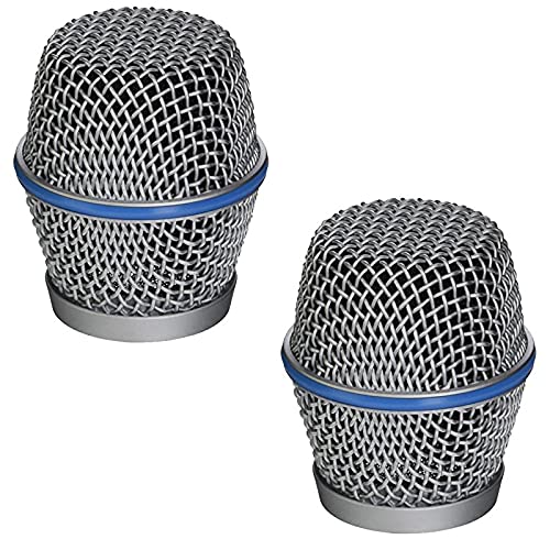 Generisch RK312 Ersatzkorb für Shure Beta 87A und Beta 87C Vokalmikrofon, Silberfarbe, 2-Pack